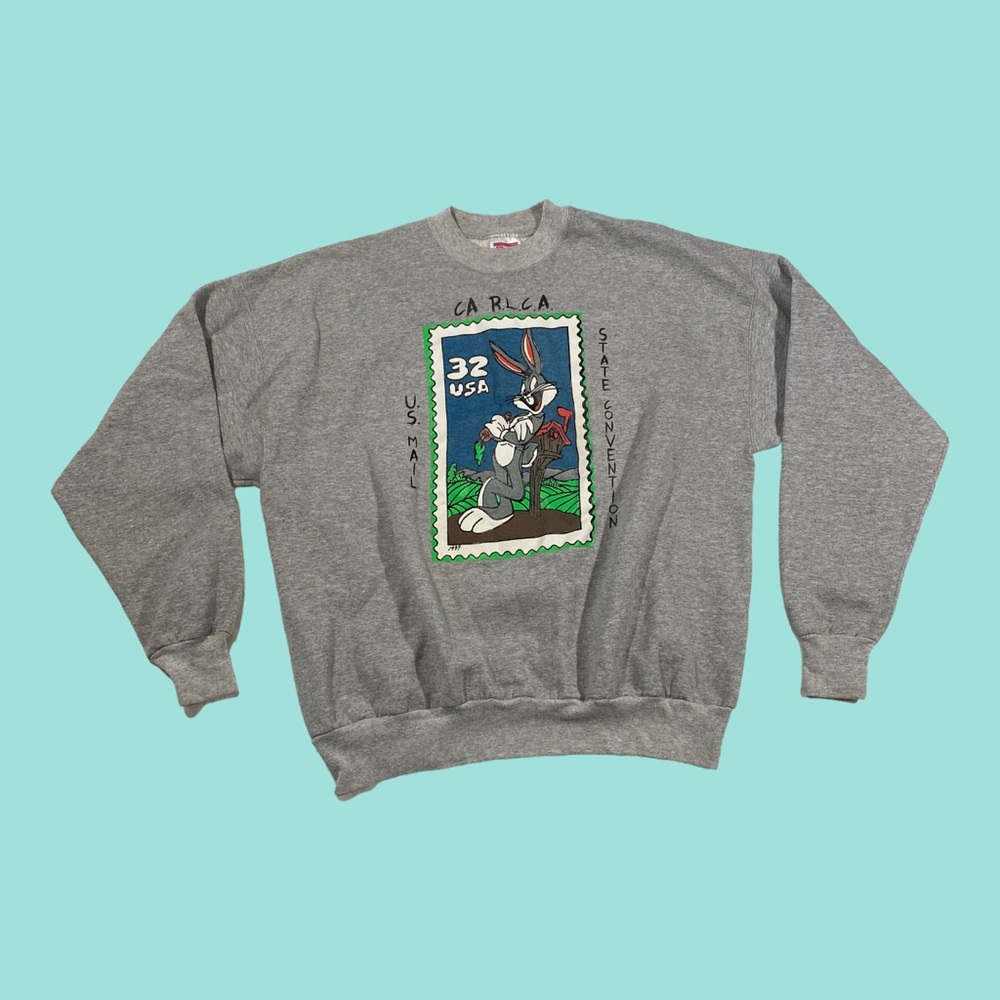 Vintage 1997 Buggs Bunny U.S. Postage Stamp Pullover